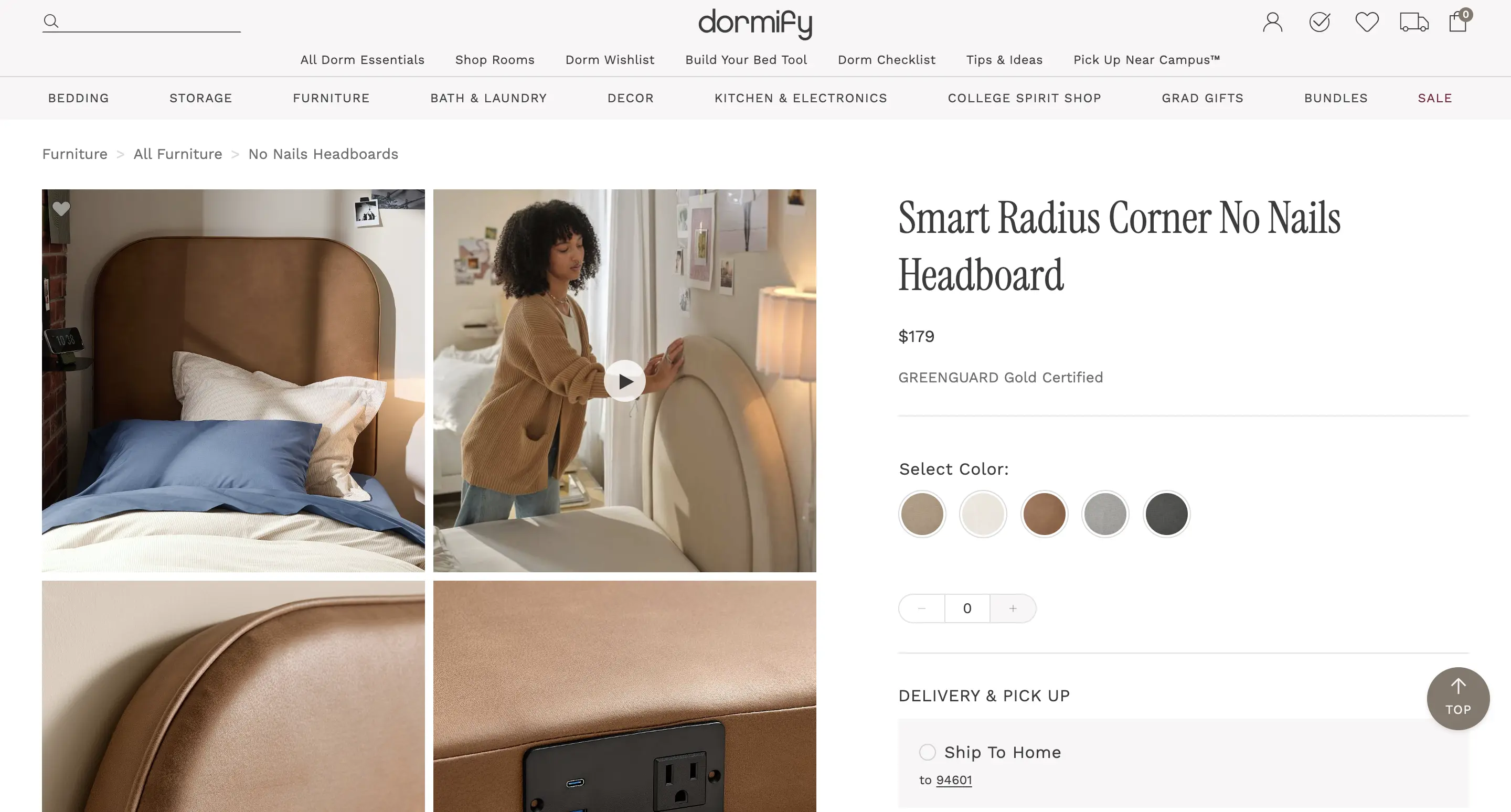Screenshot of a Dormify product page